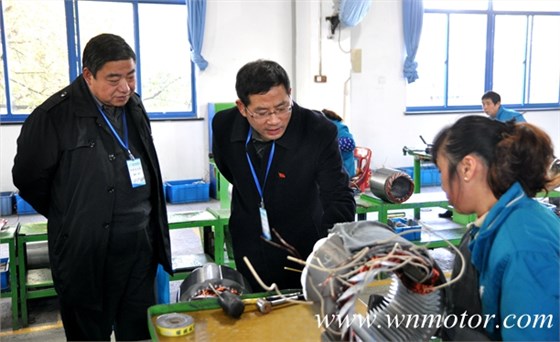 皖南電機：專家組成員在生產現(xiàn)場查看
